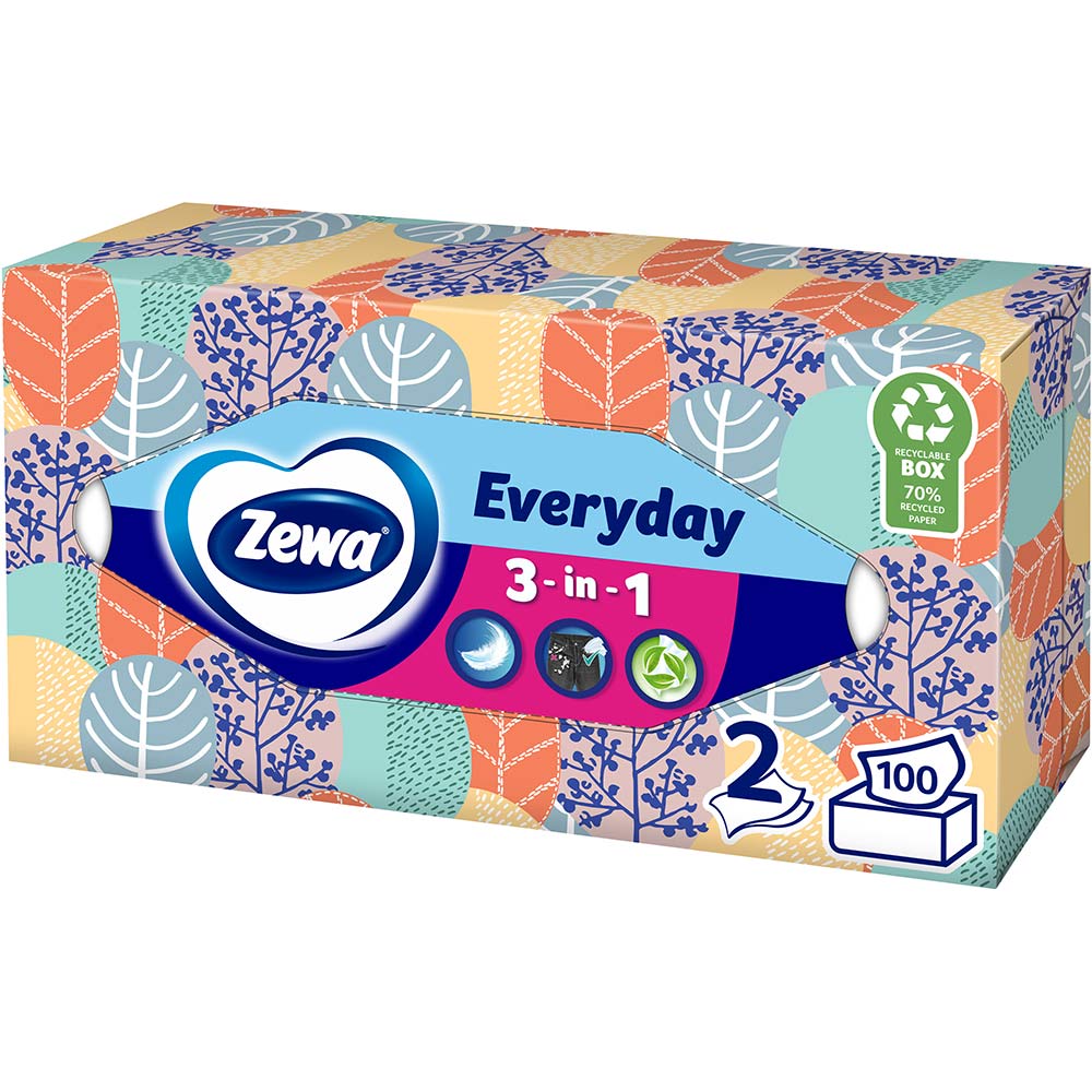 Салфетки Zewa Everyday двухслойные косметические 100 шт (7322540043464) Назначение очищение
