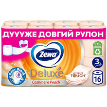 Туалетная бумага Zewa Deluxe аромат персик трехслойная 16 рулонов (7322540201192)