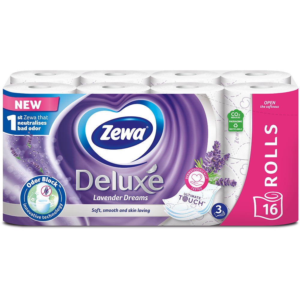 Туалетний папір Zewa Deluxe Лаванда 3 шари 16 рулонів (7322540534535) Вид туалетний папір