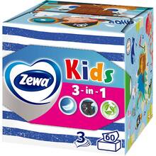 Салфетки косметические Zewa Kids 3D Box трехслойные 60 шт (7322540413977)