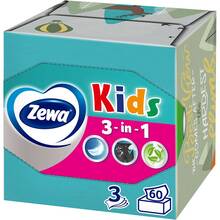 Салфетки косметические Zewa Kids 3D Box трехслойные 60 шт (7322540413977)