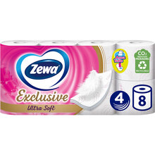 Туалетная бумага Zewa Exclusive Ultra Soft 4 слоя 8 рулонов (7322541191041)