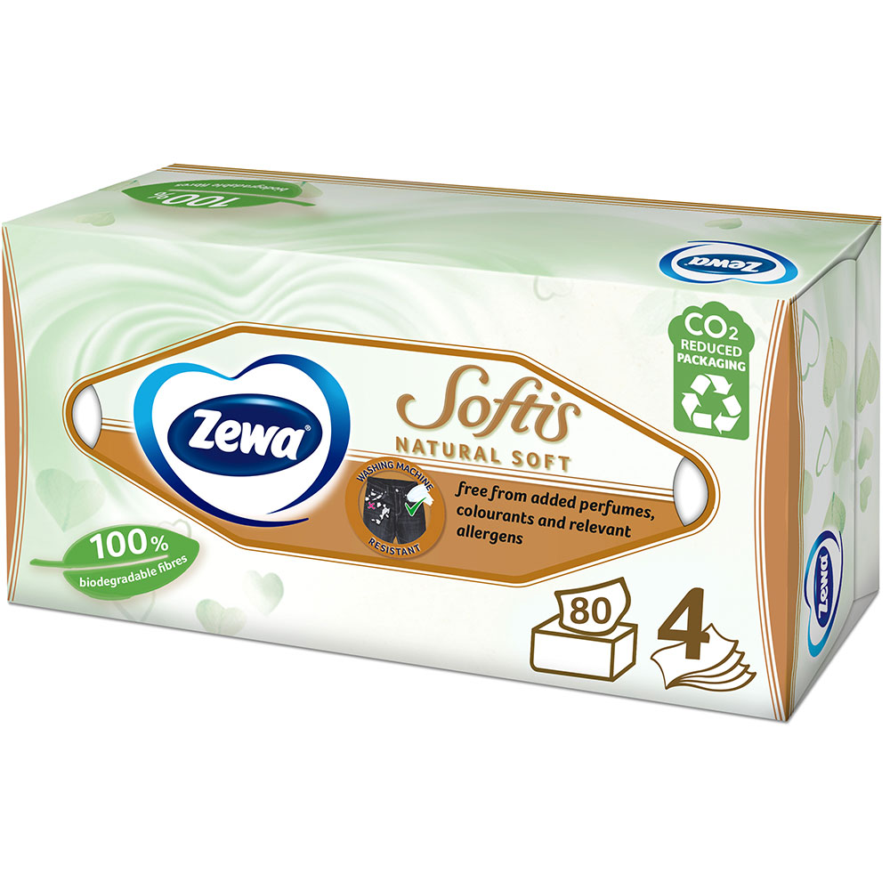 Салфетки косметические ZEWA SoftisNatural Soft 80 (7322541351414)