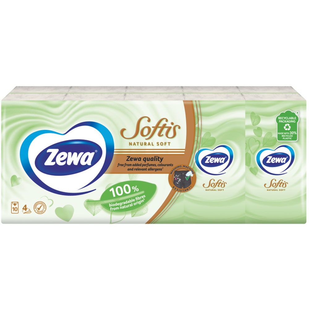 Носовые платки ZEWA Softis Natural Soft 10 х 9 шт (870033) Вид носовые платки
