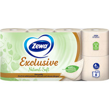 Туалетний папір Zewa Exclusive Natural Soft біло-кремовий 4 шари 8 рулонів (7322541361246)