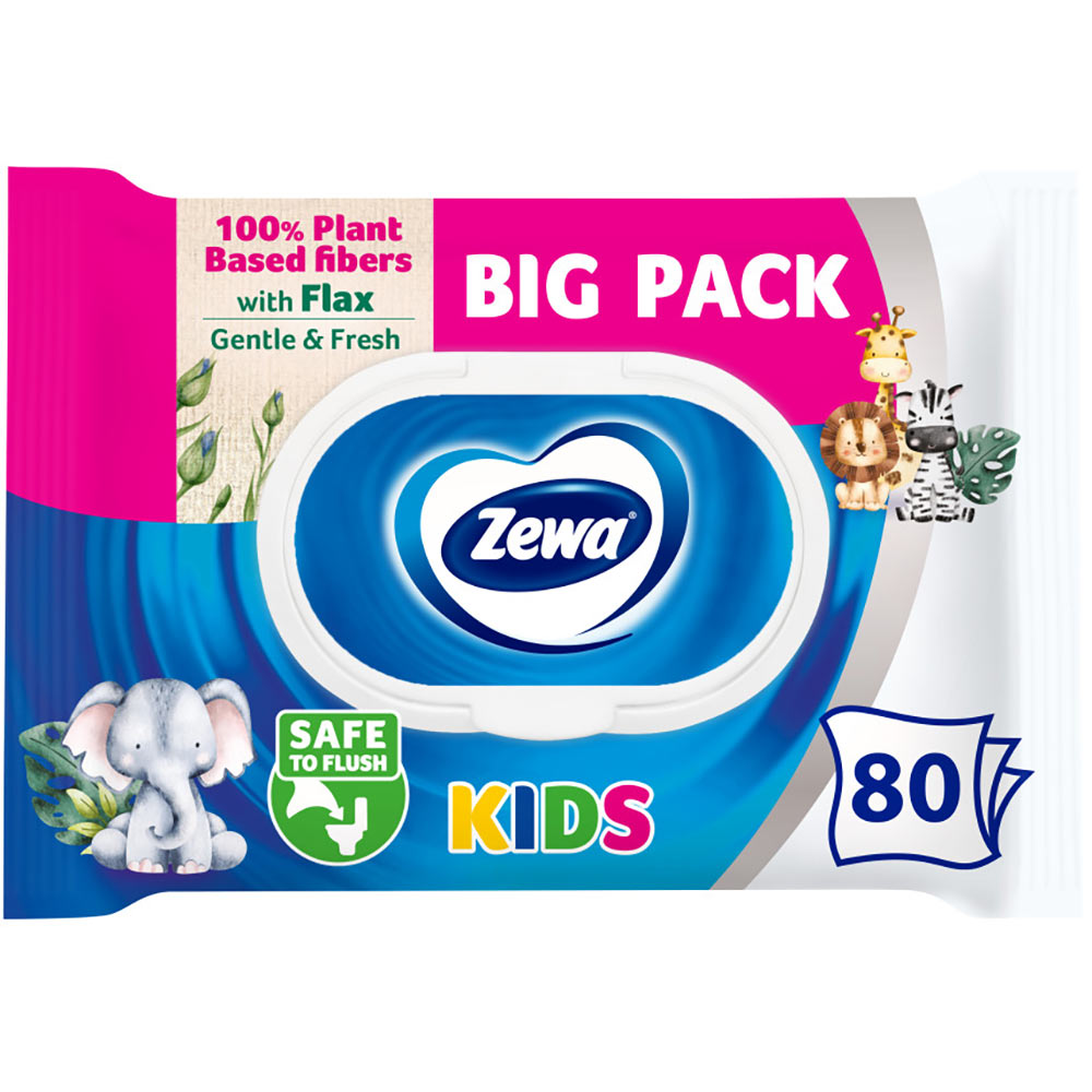 Вологий туалетний папір Zewa Kids 80 шт (7322541394275)