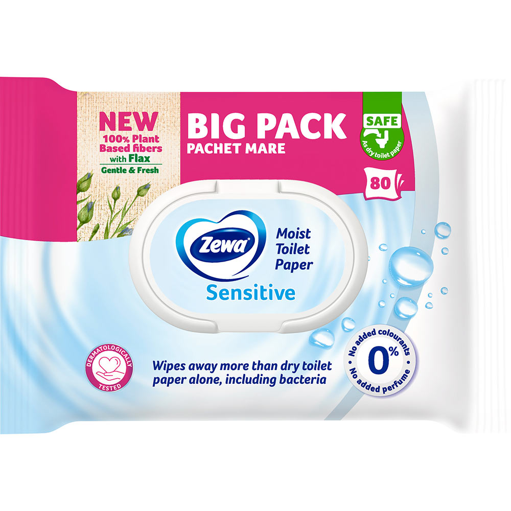 Вологий туалетний папір ZEWA Pure moist 80 шт (7322541395050) Вид туалетний папір