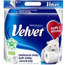 Папір туалетний VELVET Soft White тришаровий 4 рулони