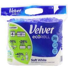 Папір туалетний VELVET Soft White Eco Roll 4=8 рул. 3 шари (VTPSWER43n)