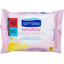 Влажные салфетки SEPTONA Sensitive для интимной гигины 15 шт. (SIWS15)