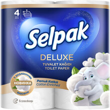 Туалетний папір SELPAK Deluxe тришаровий 4 рулони (8690530046566)