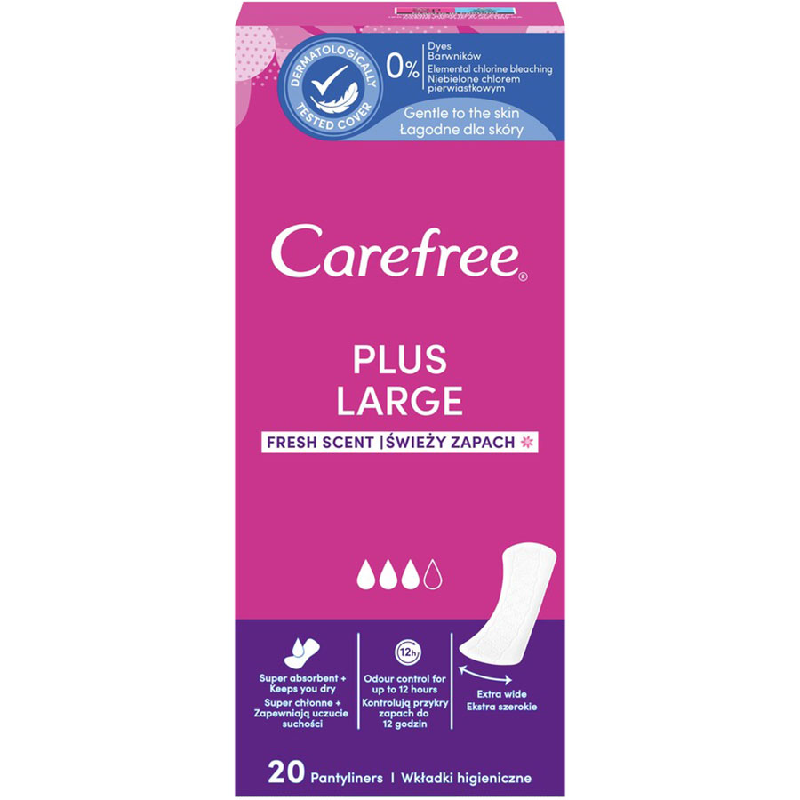 Ежедневные прокладки Carefree Plus Large Fresh 20 шт (3574661487564)