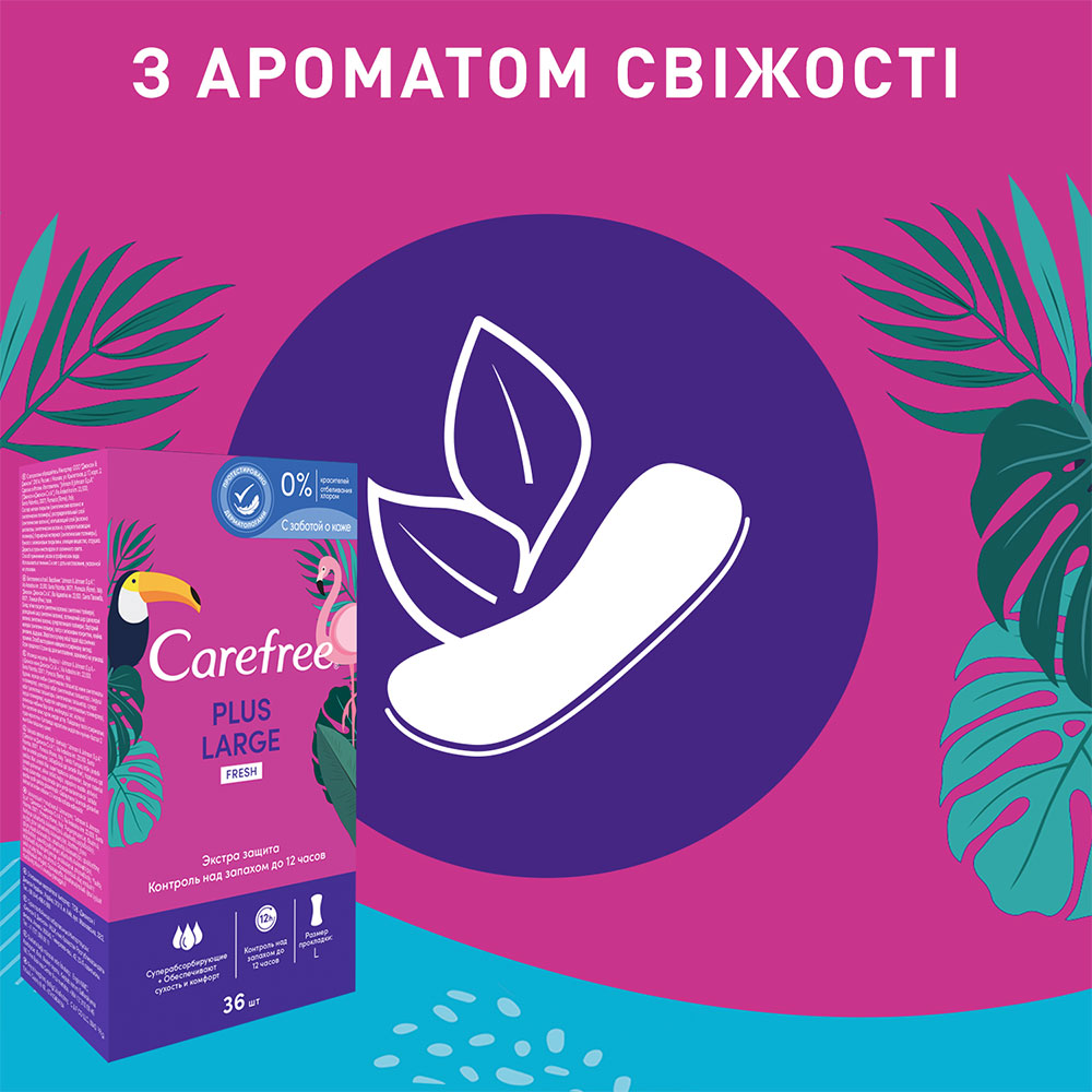 В інтернет магазині Щоденні прокладки Carefree Plus Large Fresh 36 шт (3574661487656)