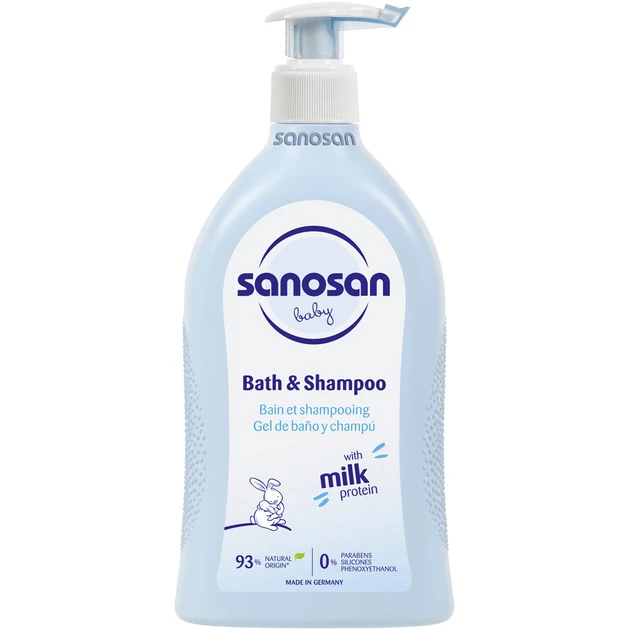 Шампунь-гель SANOSAN Baby для купання Baby Bath & Shampoo 500 мл (4003583190256)