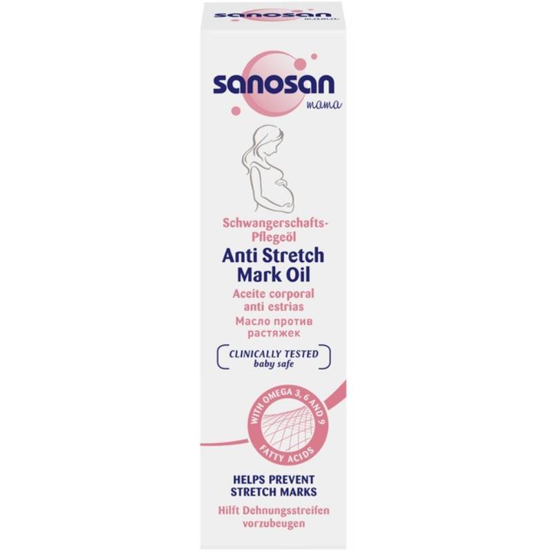 Масло от растяжек Sanosan Mama Anti-Stretch Mark Oil 100 мл (4003583207213) Вид масло для тела