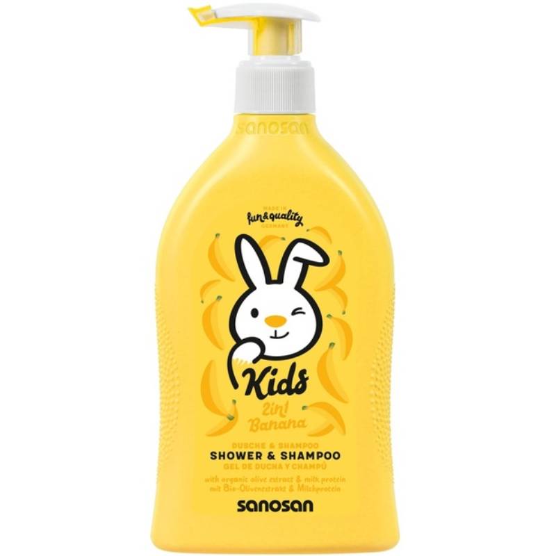 Шампунь-гель для душу Sanosan Kids Shower & Shampoo 2 In 1 Banana 400 мл (4003583207299)