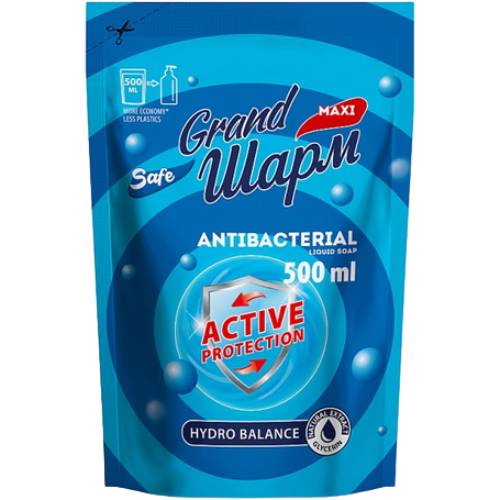 Жидкое мыло GRAND ШАРМ ANTIBACTERIAL 500мл дой-пак (4820195506141)