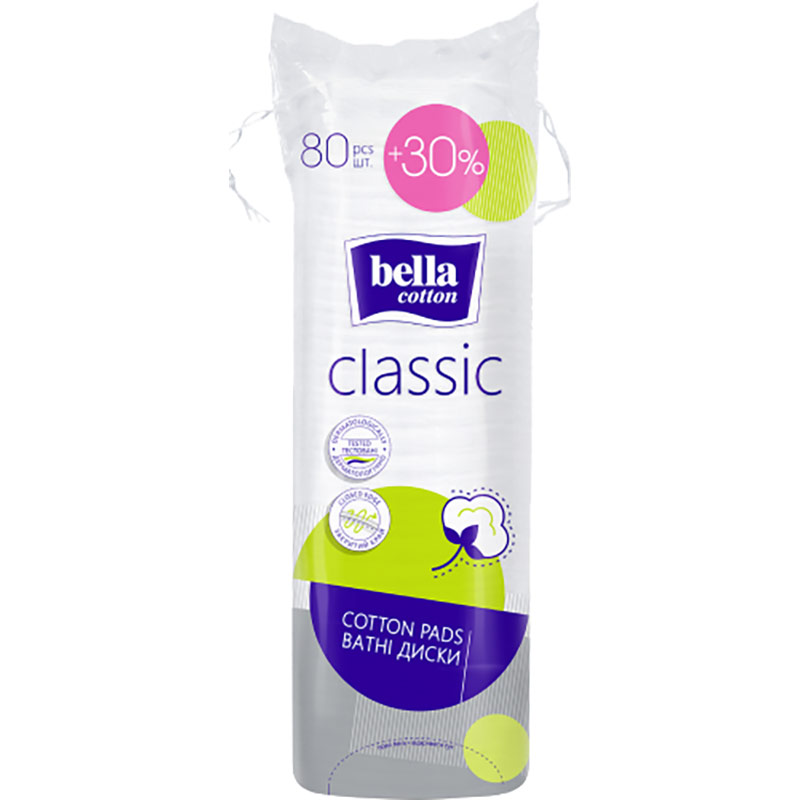 Ватные диски BELLA Cotton classic 80 шт+30% (BC-082-O104-U01)