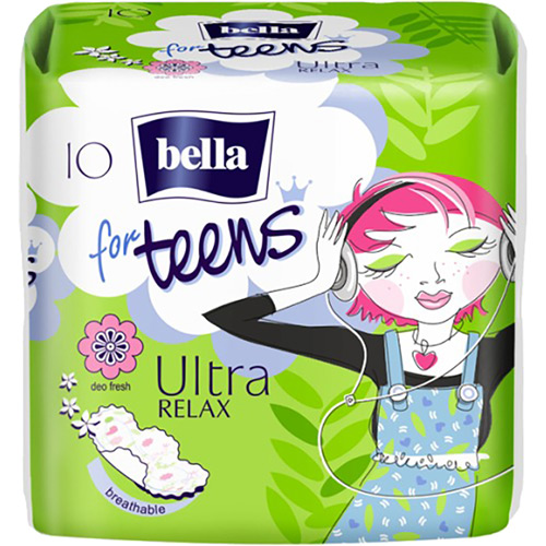 Гигиенические прокладки BELLA  for Teens: Ultra Relax extra soft deo greеn tea 10 шт (BE-013-RW10-UA2)