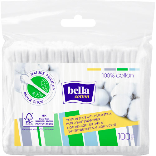 Ватные палочки BELLA Cotton 100 шт (BC-081-F100-015)