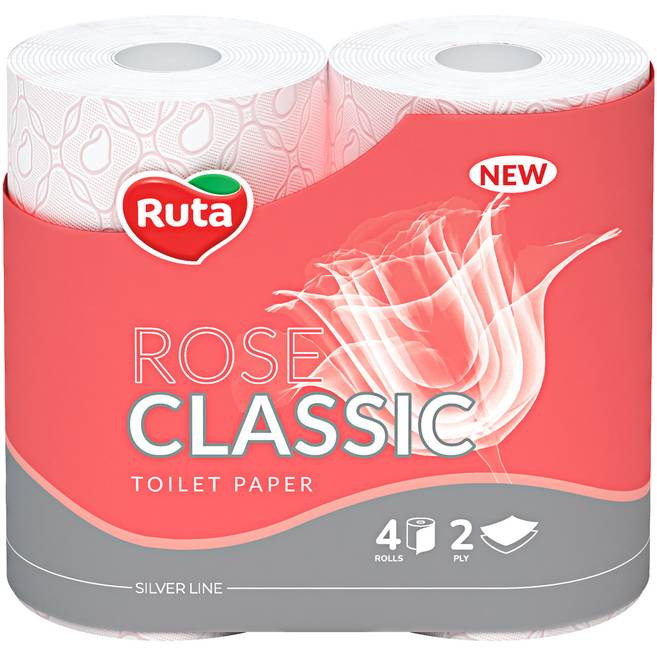 Папір туалетний RUTA Classic Rose 4рулона 2 шари (4820202894131)