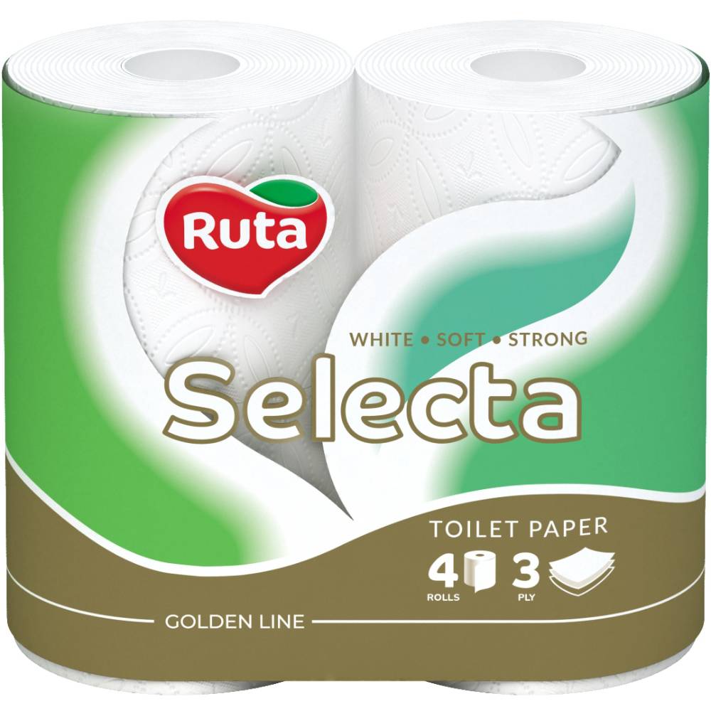 Туалетная бумага RUTA Selecta 4рулона 3слоя Белый (4820023744387)