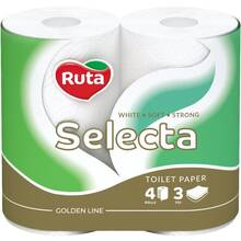 Туалетная бумага RUTA Selecta 4рулона 3слоя Белый (4820023744387)