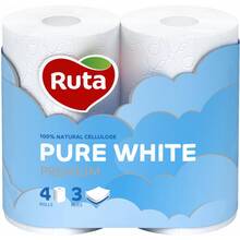 Туалетная бумага RUTA Pure White 4рулона 3слоя Белый (4820023747531)