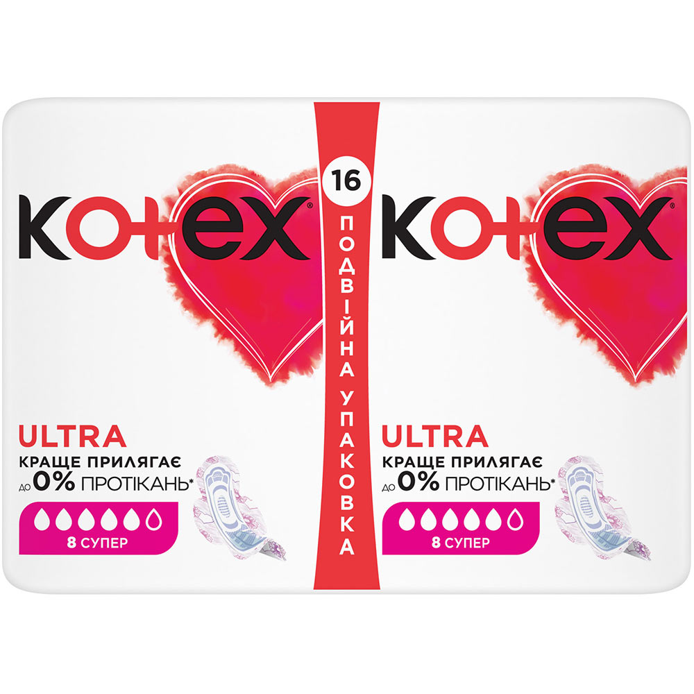 Прокладки KOTEX Ultra Dry Super Duo 16 шт (5029053542652)