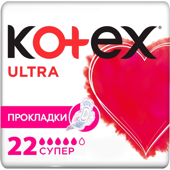 Прокладки KOTEX Ultra Quadro Super 22 шт (5029053569123) Комплектація 22 шт