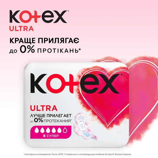 Прокладки KOTEX Ultra Quadro Super 22 шт (5029053569123) Категорія для жінок