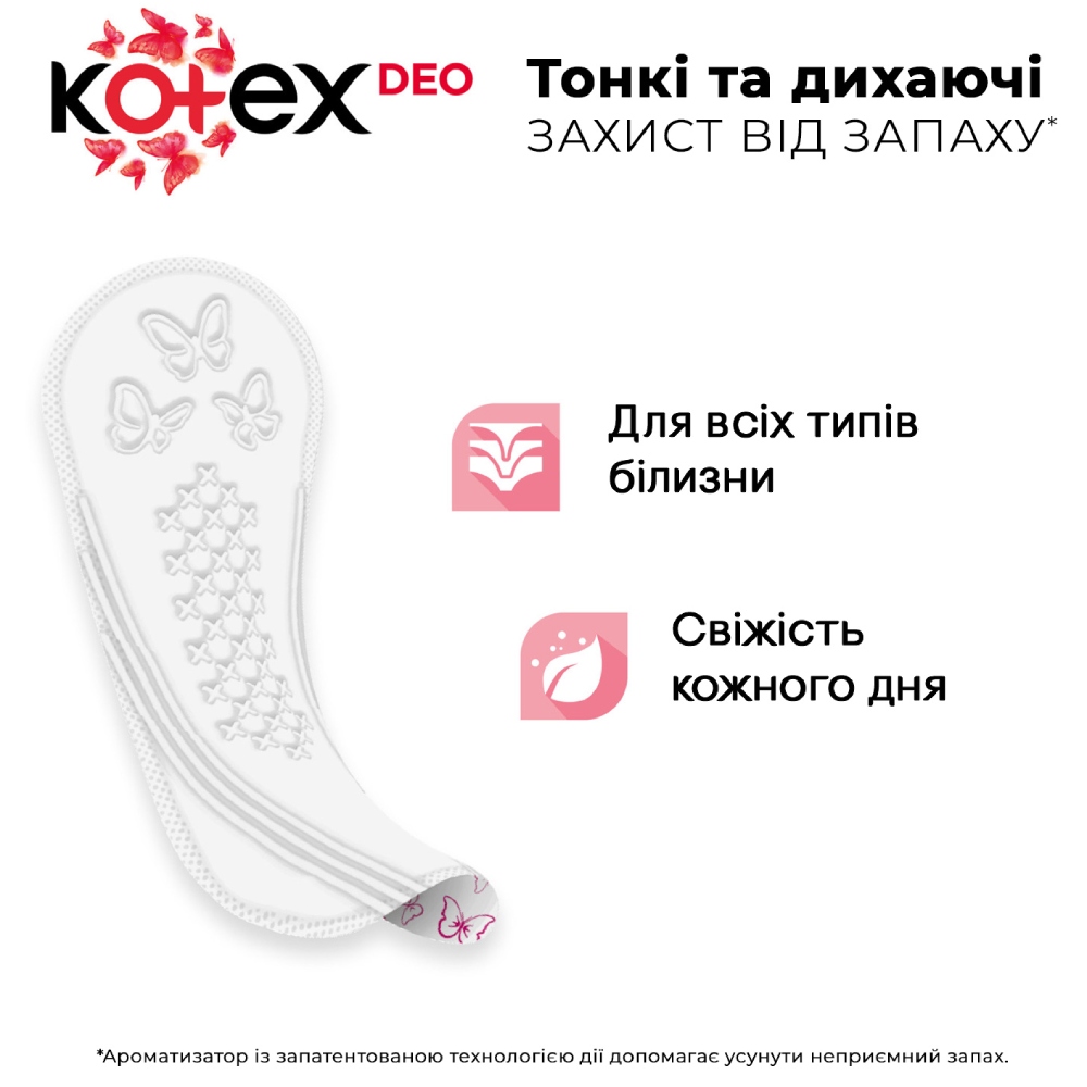 Щоденні прокладки KOTEX Normal Deo 20 шт (5029053548227) Комплектація 20 шт