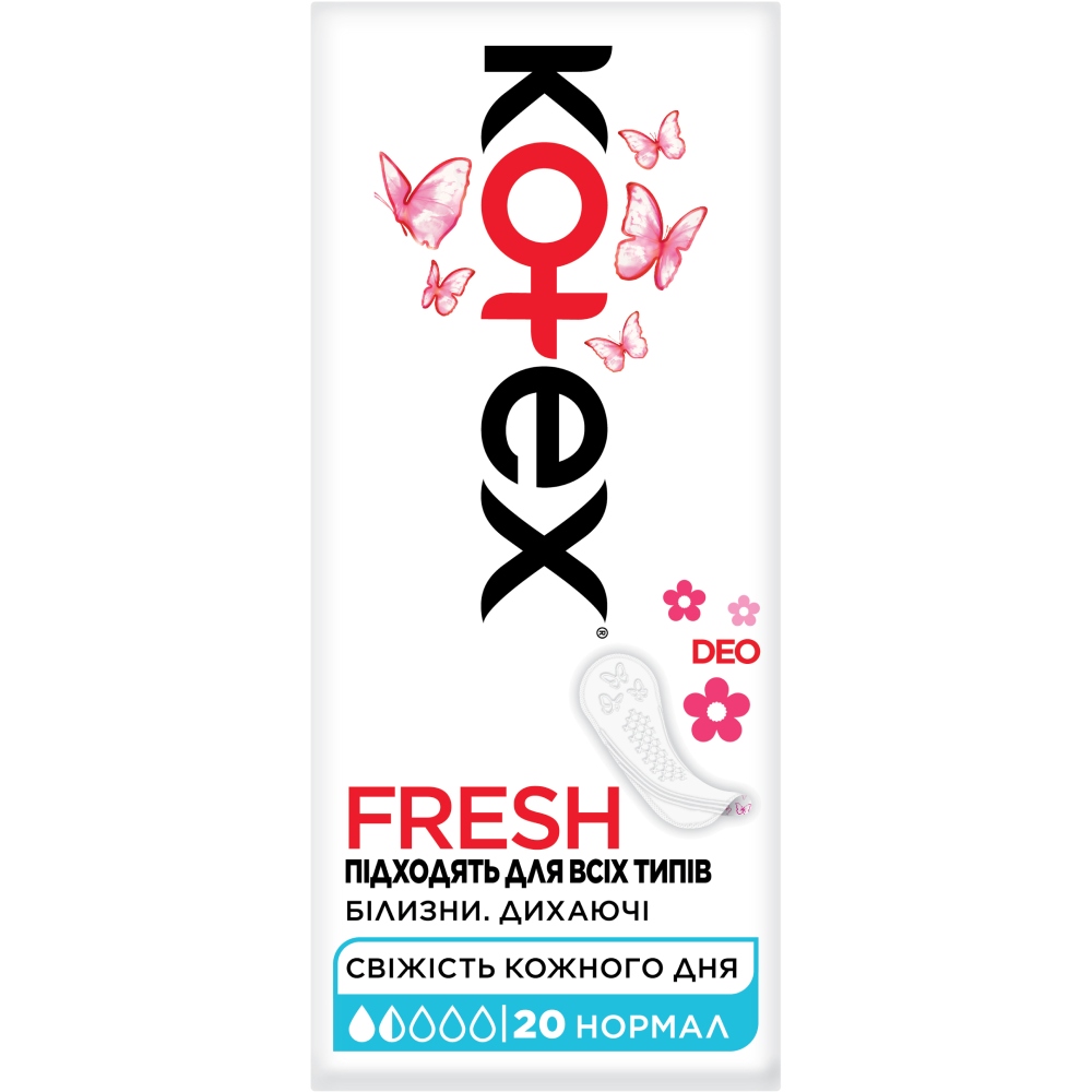 Щоденні прокладки KOTEX Normal Deo 20 шт (5029053548227)