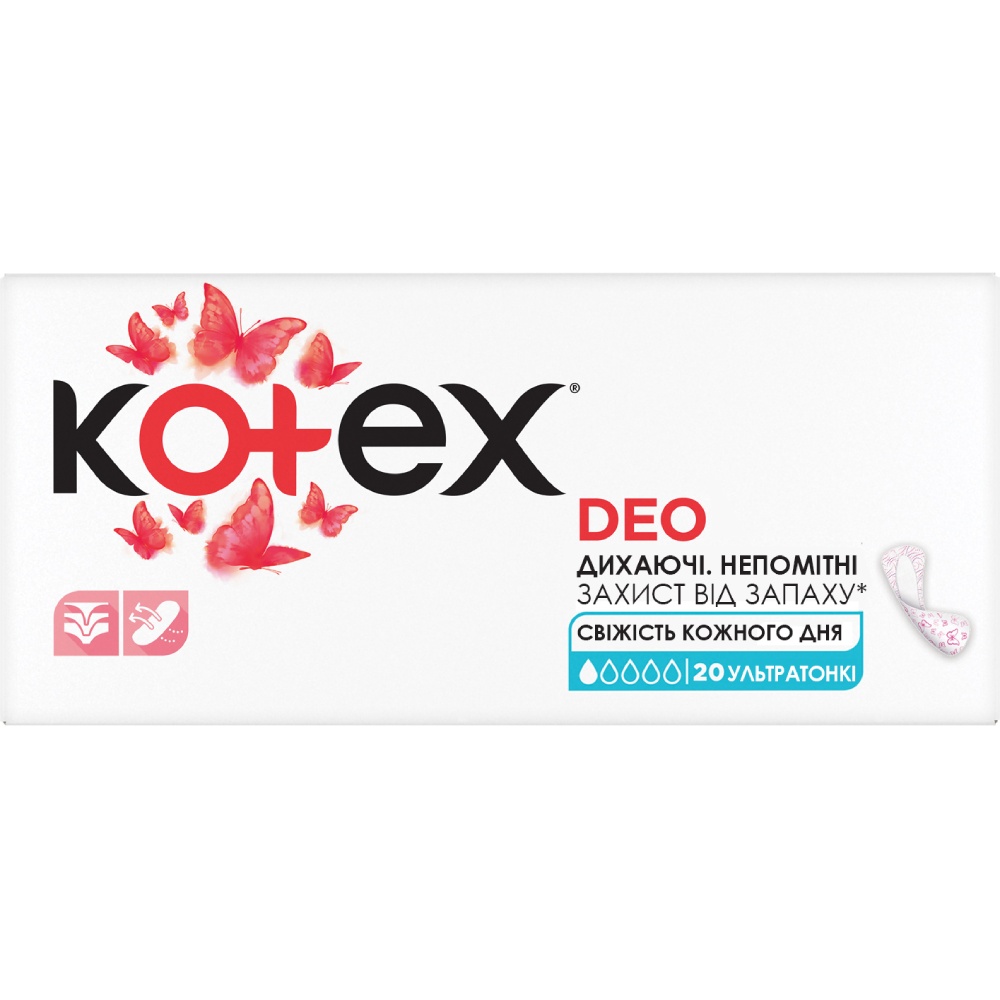 Ежедневные прокладки KOTEX Ultra Slim Deo 20 шт (5029053548241) Вид прокладки