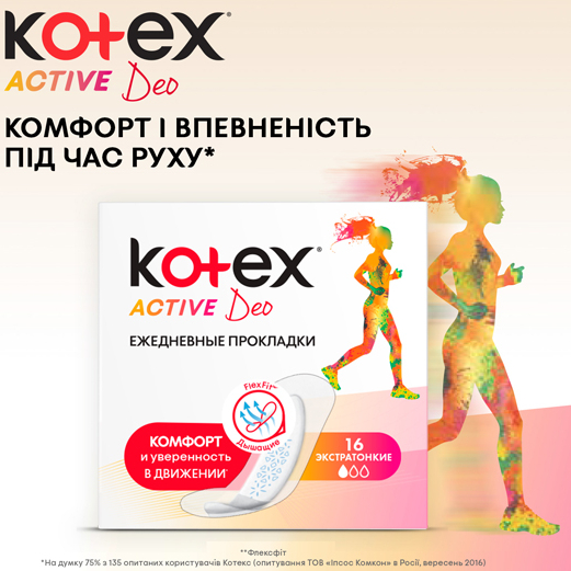 Ежедневные прокладки KOTEX Active Liners Deo 48 шт (5029053547886) Категория для женщин