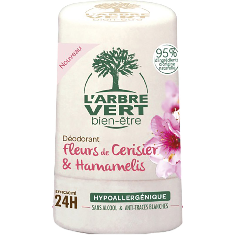 Дезодорант L'ARBRE VERT з екстрактом квітів вишні та гамамелісу 50мл (3450601032394)