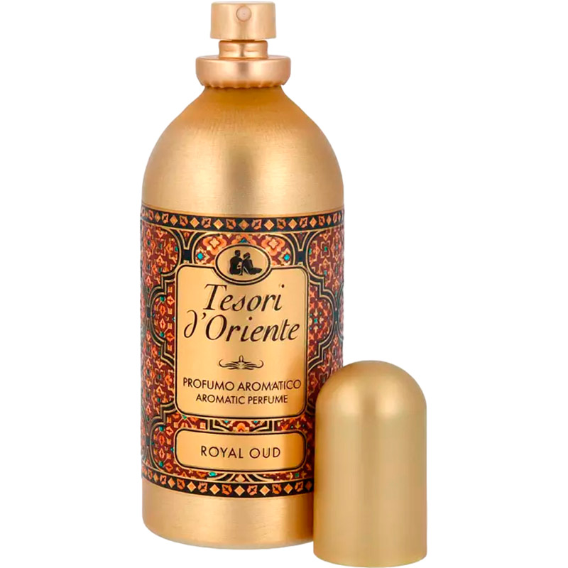 Парфумована вода Tesori d’Oriente Royal Oud 100 мл (8008970037837) Особливості Формат: Стандартний; Сімейство аромату: Теплий, Фруктові, Квіткові; Початкова нота: Квіткові ноти; Переклад: Серії: Спеції; Кінцева нота: Амбра, Дерево агар