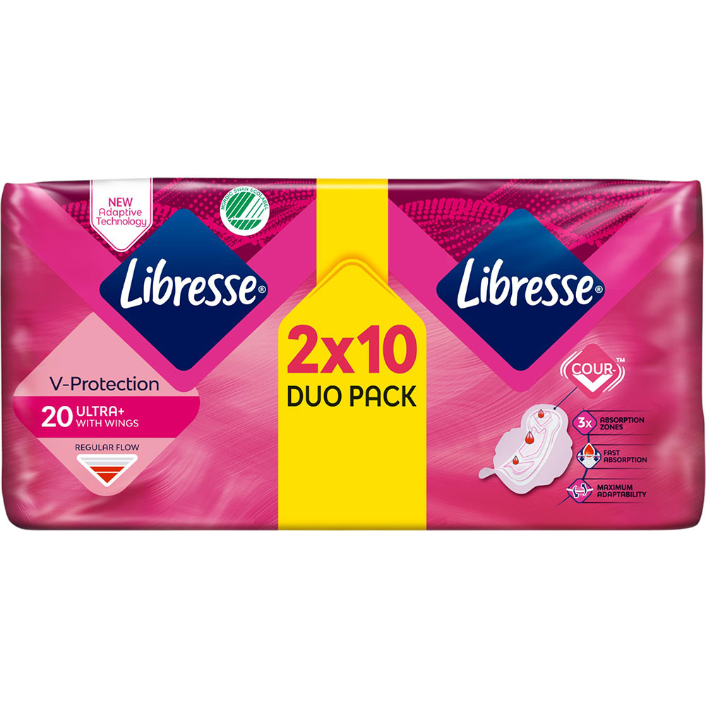 Гігієнічні прокладки Libresse Ultra 20 шт (7310791245607) Особливості 4 краплі, з крильцями, ультратонкі