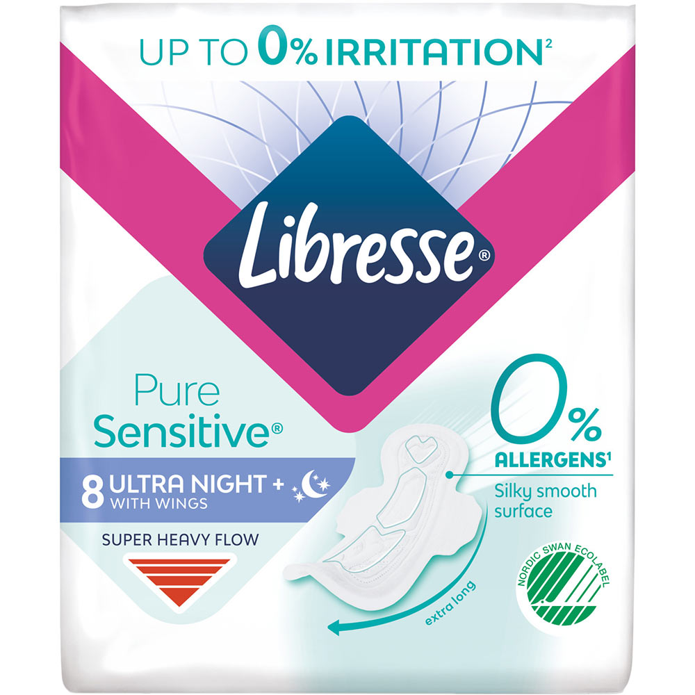 Гигиенические прокладки Libresse Pure Sensitive Ultra Night ночные 8 шт (7322541161785) Вид прокладки