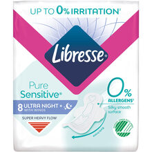 Гигиенические прокладки Libresse Pure Sensitive Ultra Night ночные 8 шт (7322541161785)