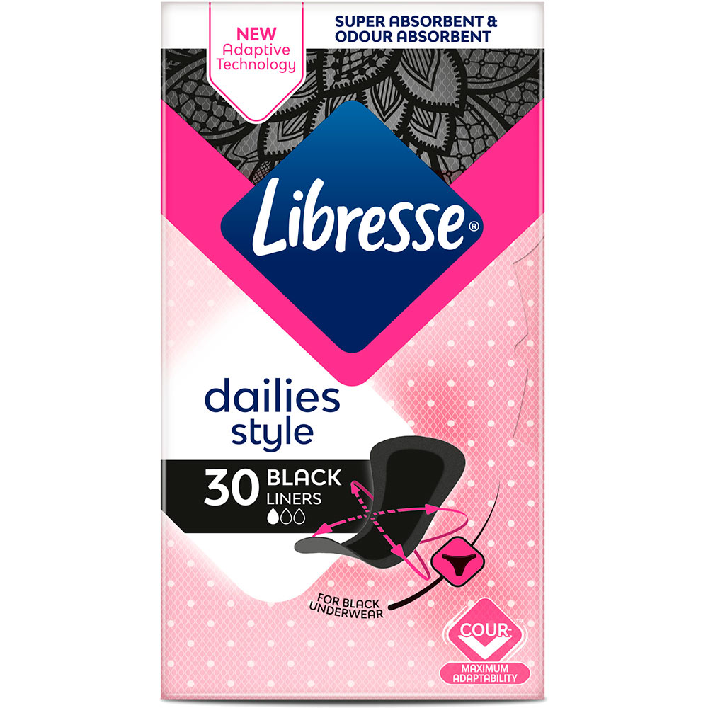 Прокладки гігієнічні LIBRESSE Daily Fresh Normal Black 30шт (7322540919516) Вид прокладки