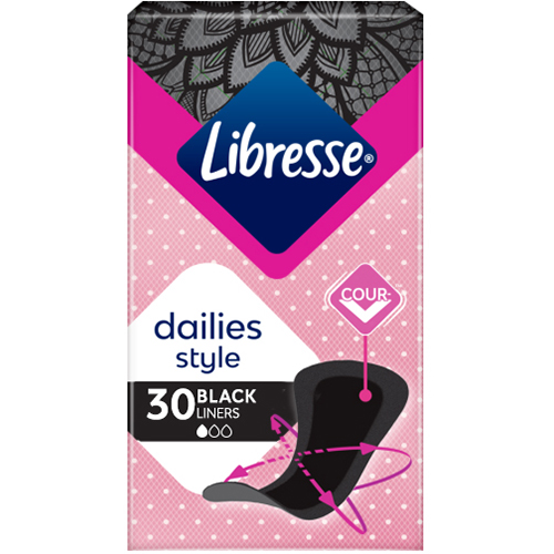 Прокладки гигиенические LIBRESSE Daily Fresh Normal Black 30шт (7322540919516) Вид прокладки