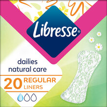 Прокладки гігієнічні LIBRESSE Dailies Natural Care Regular 20шт (7322540306378)