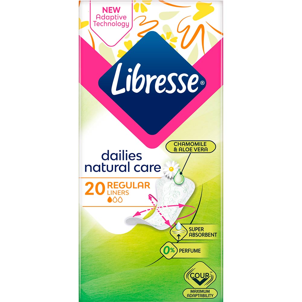 Прокладки гігієнічні LIBRESSE Dailies Natural Care Regular 20шт (7322540306378) Вид прокладки