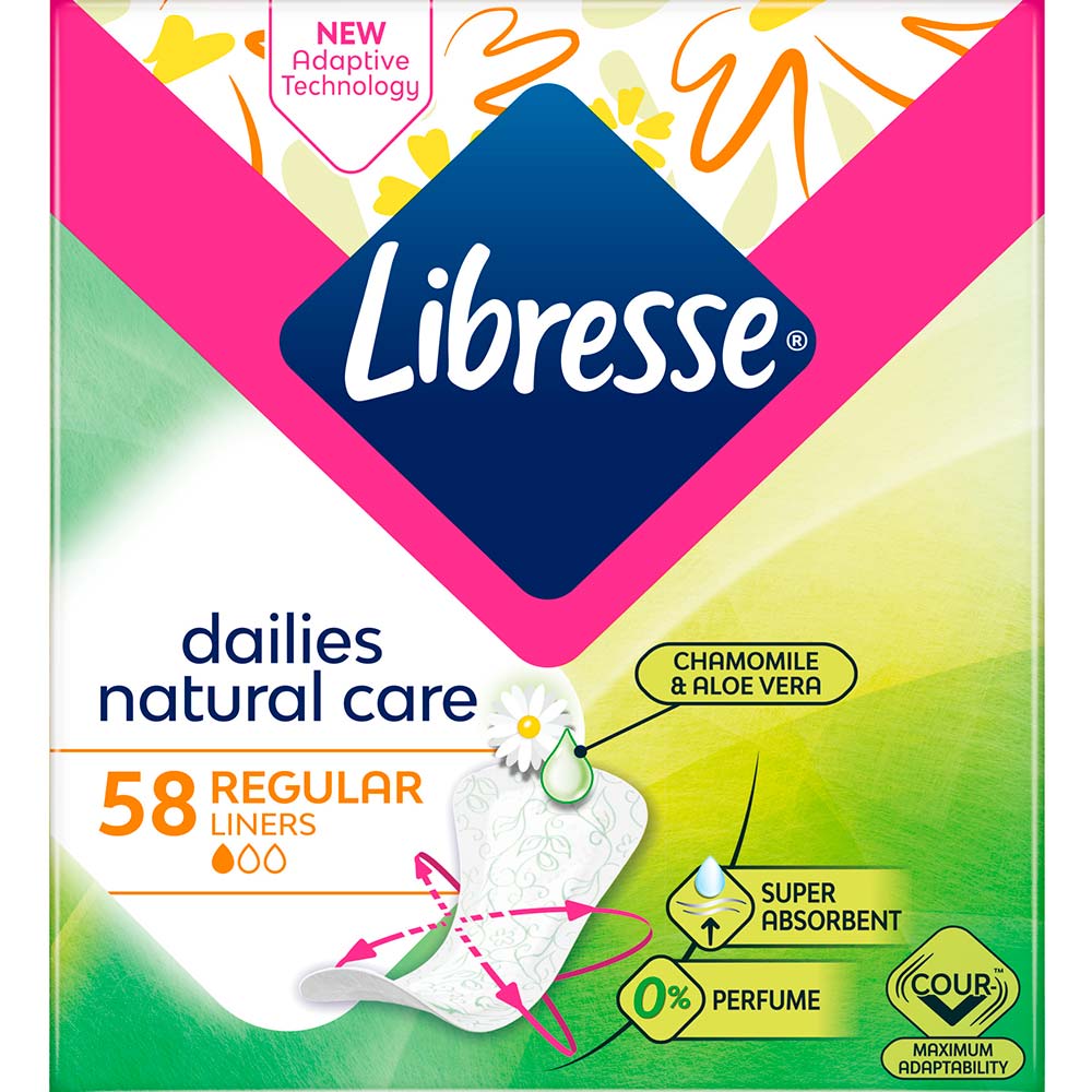 Прокладки гигиенические LIBRESSE Natural Care Normal Mu 58шт (7322540575453) Вид прокладки