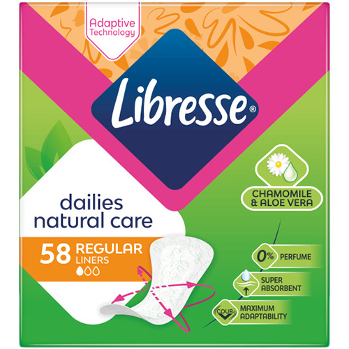 Прокладки гигиенические LIBRESSE Natural Care Normal Mu 58шт (7322540575453)