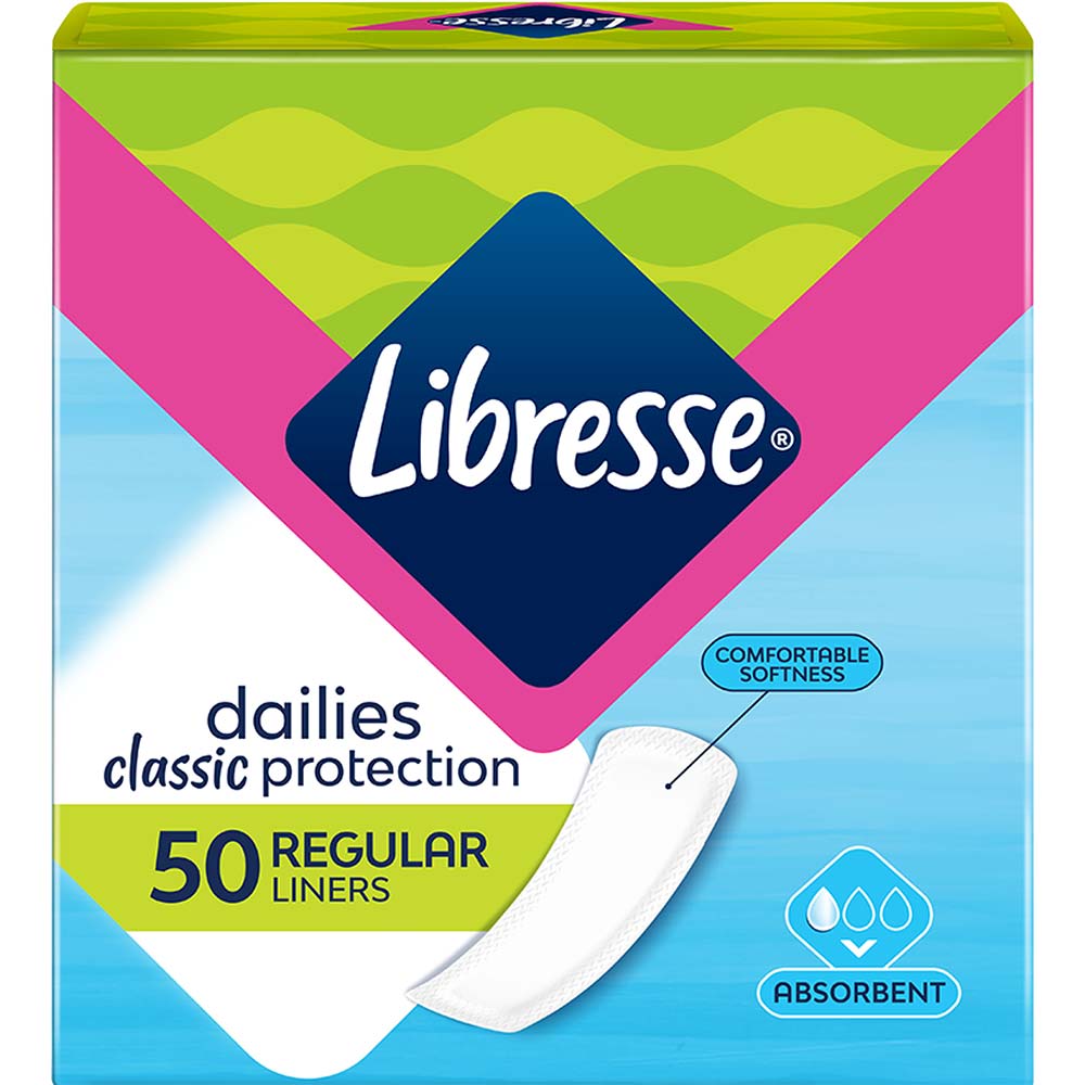 Прокладки гігієнічні LIBRESSE Classic Pantyliners Regular 50шт (7322540157093) Особливості Без крилець;