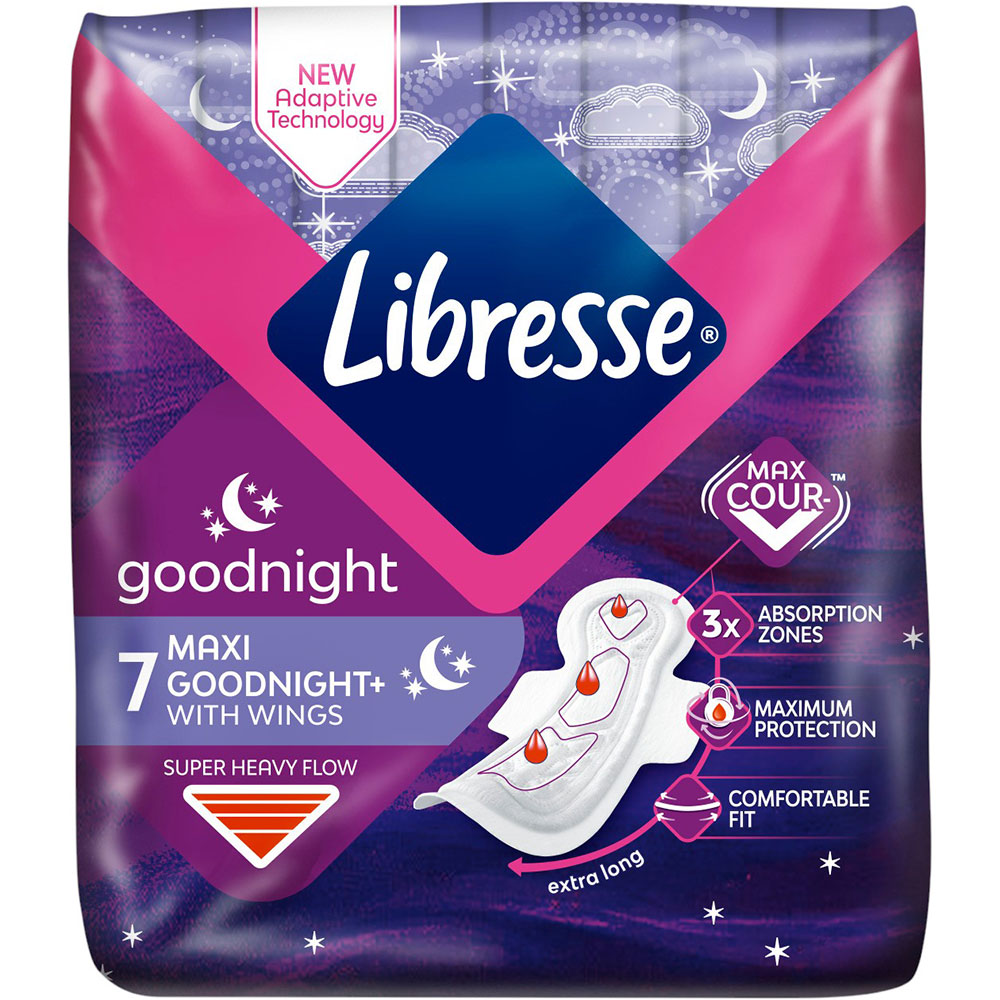 Прокладки гігієнічні Libresse Maxi Goodnight 7 шт (7322540823356)