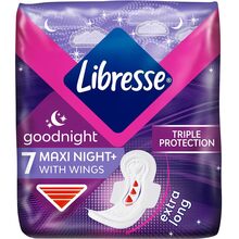 Прокладки гигиенические Libresse Maxi Goodnight 7 шт (7322540823356)