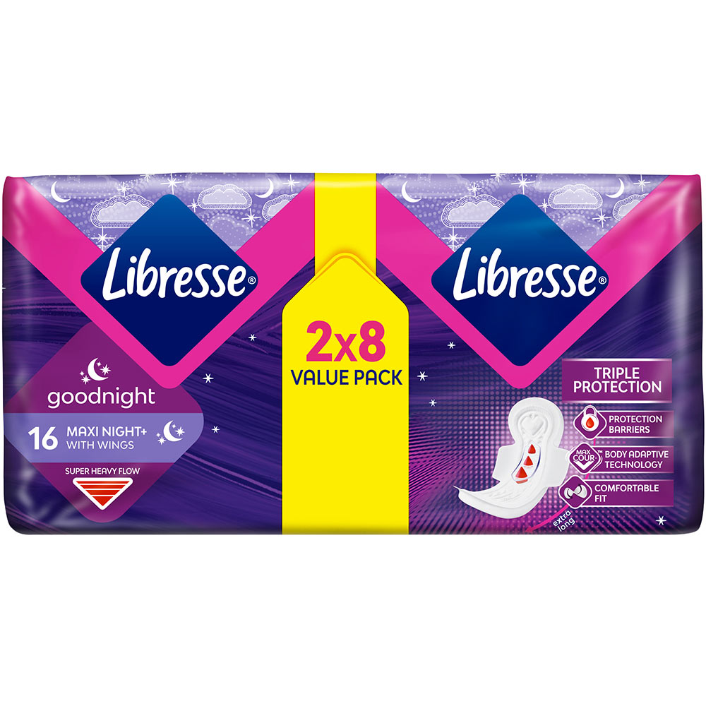 Прокладки гигиенические Libresse Maxi Goodnight 16 шт (7322541311708) Вид прокладки